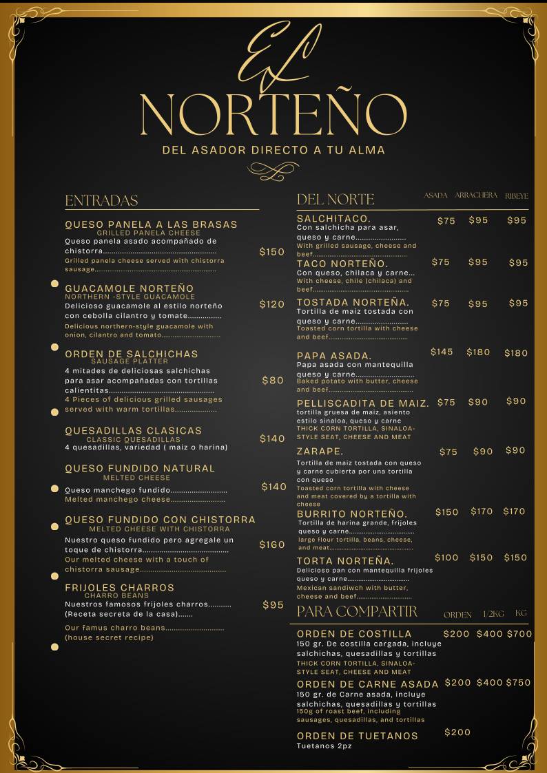 El Norteño Taco (Aldea Zama) меню