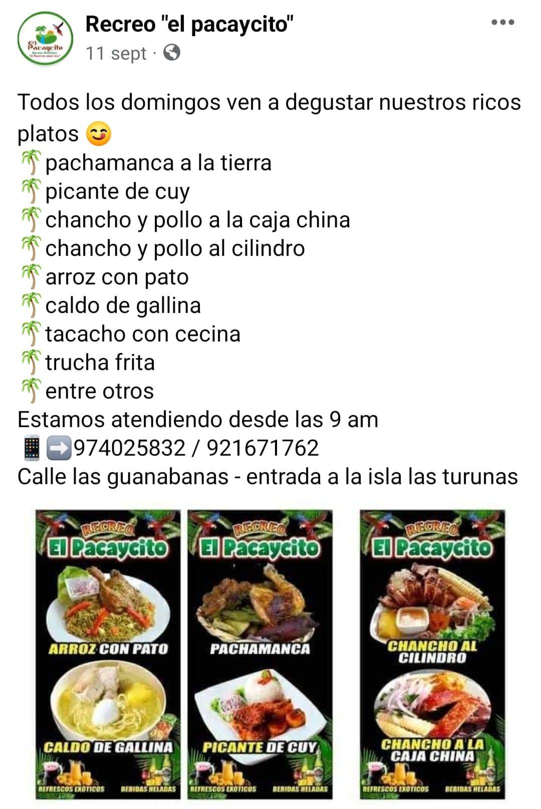 El Pacaycito меню