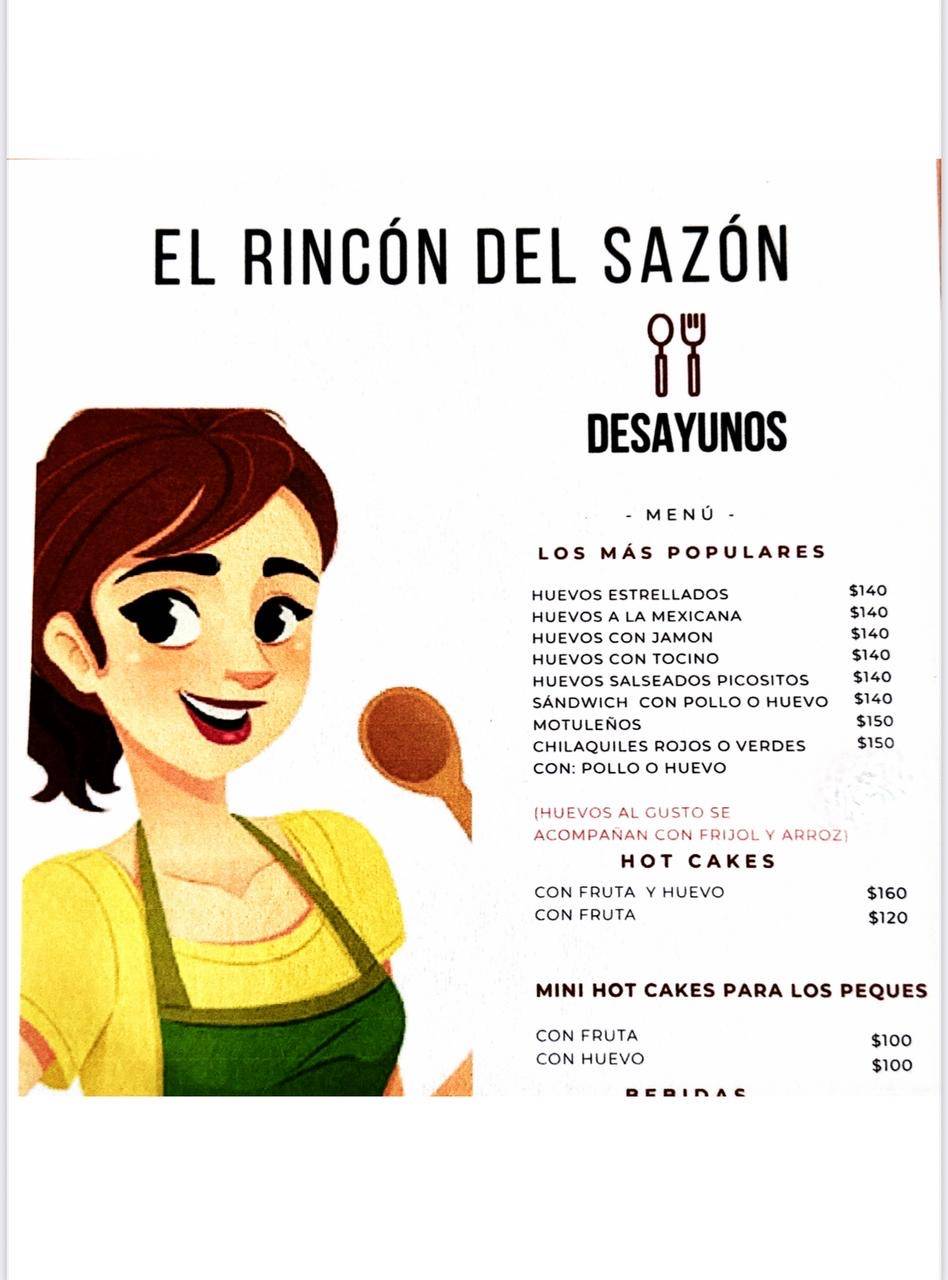 El Rincón Del Sazón меню