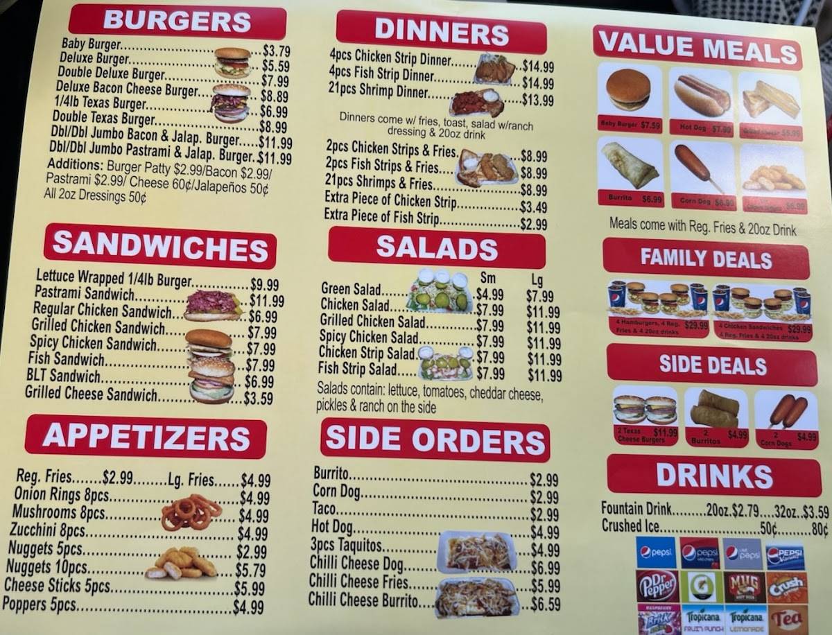 Elmer's Drive-In меню