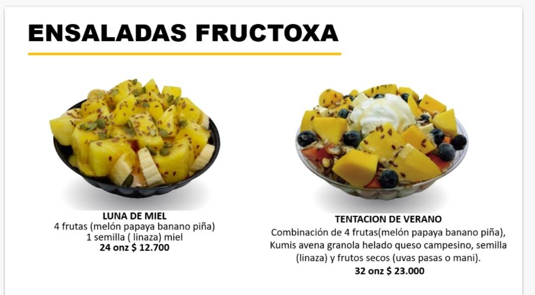 FRUCTOXA меню