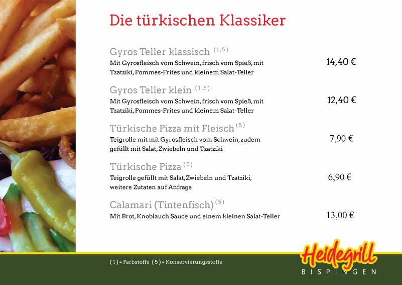 Heide Grill Bispingen меню