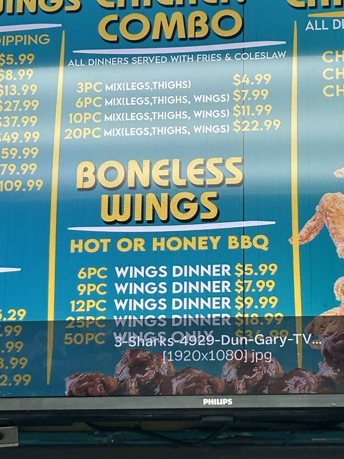 Sharks Fish & Chicken меню