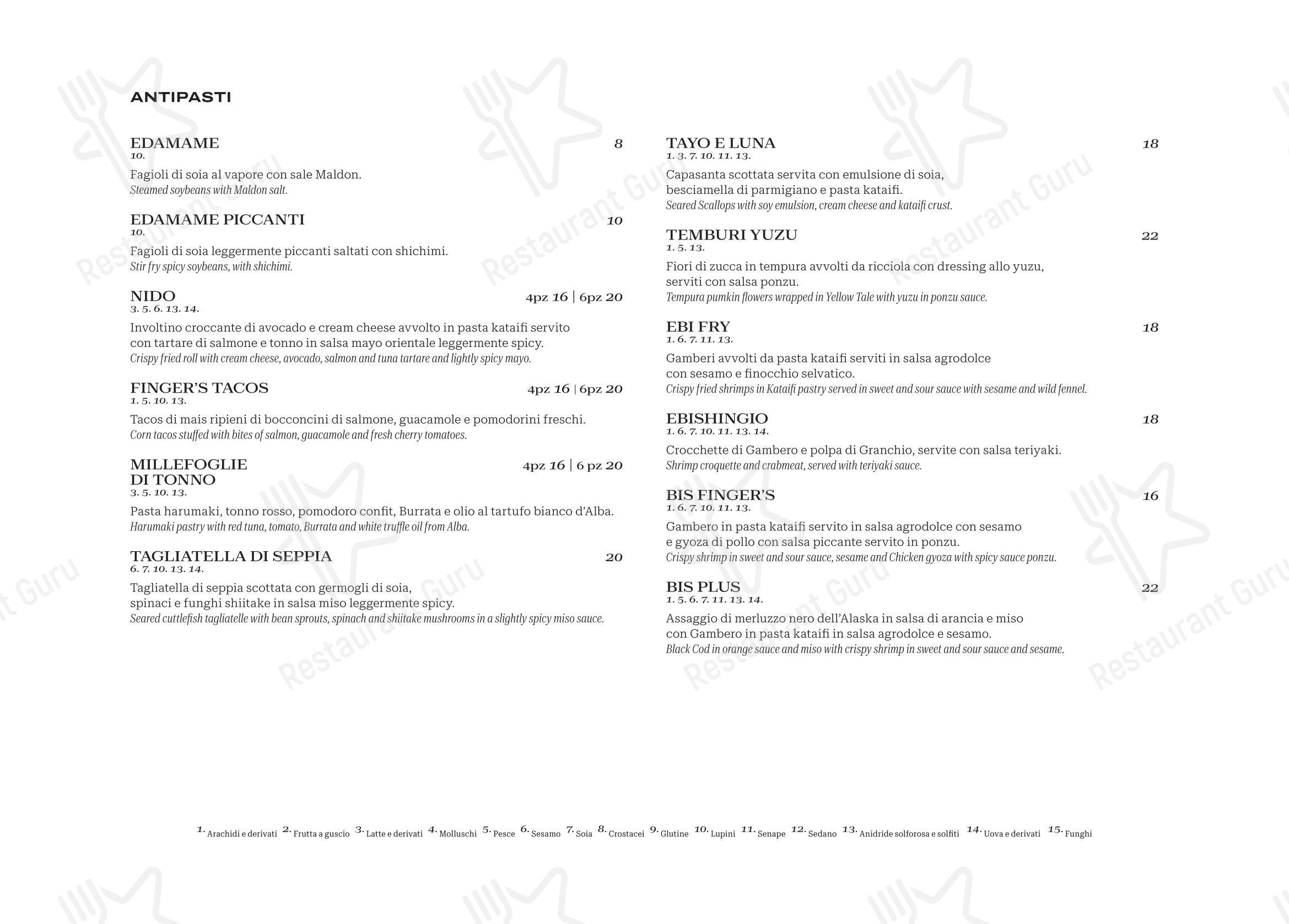 Меню ресторана Finger's Restaurant Rome - Меню напитков