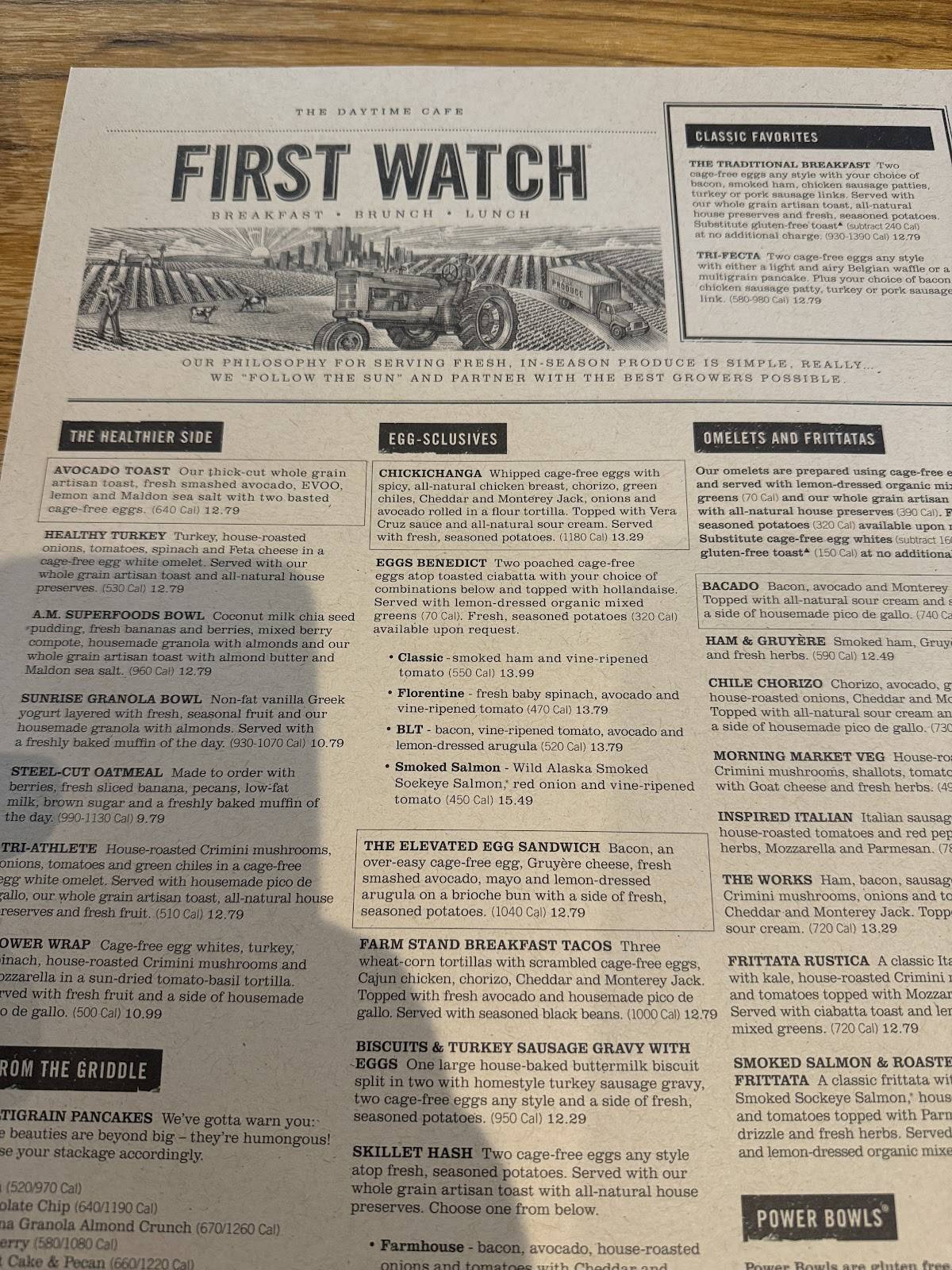 First Watch меню