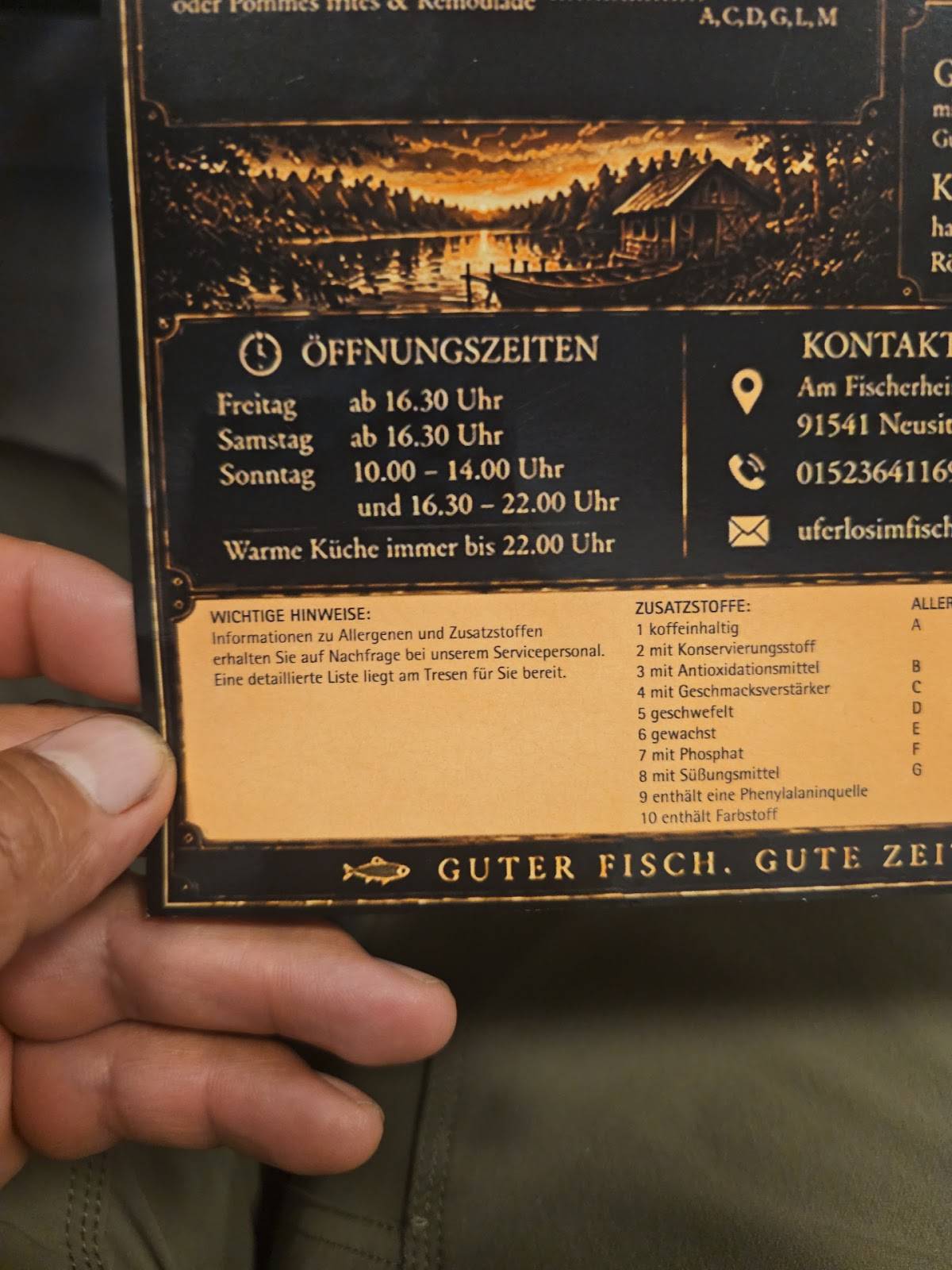 Fischerheim Neusitz меню