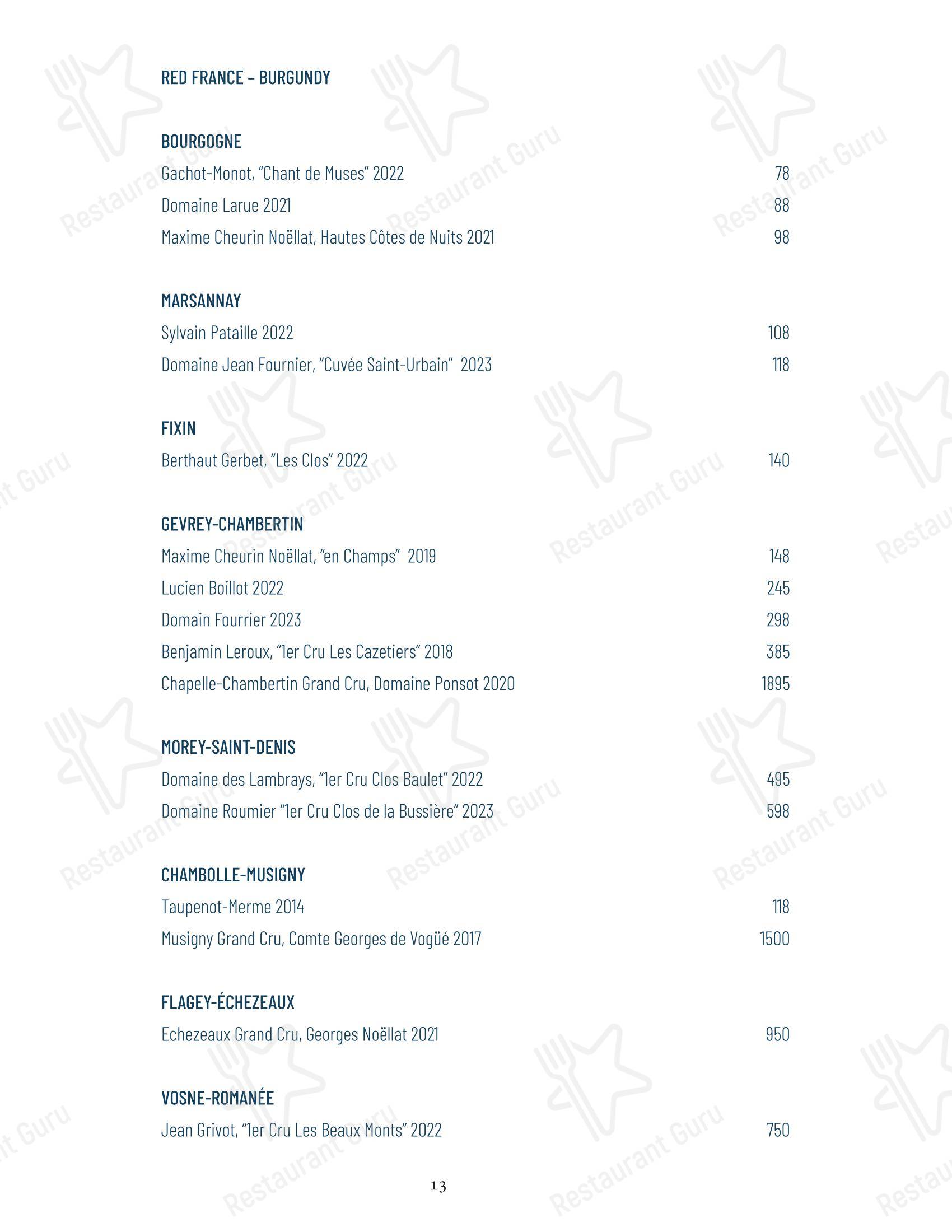 Fish Shop Restaurant в Вашингтоне - 菜单
