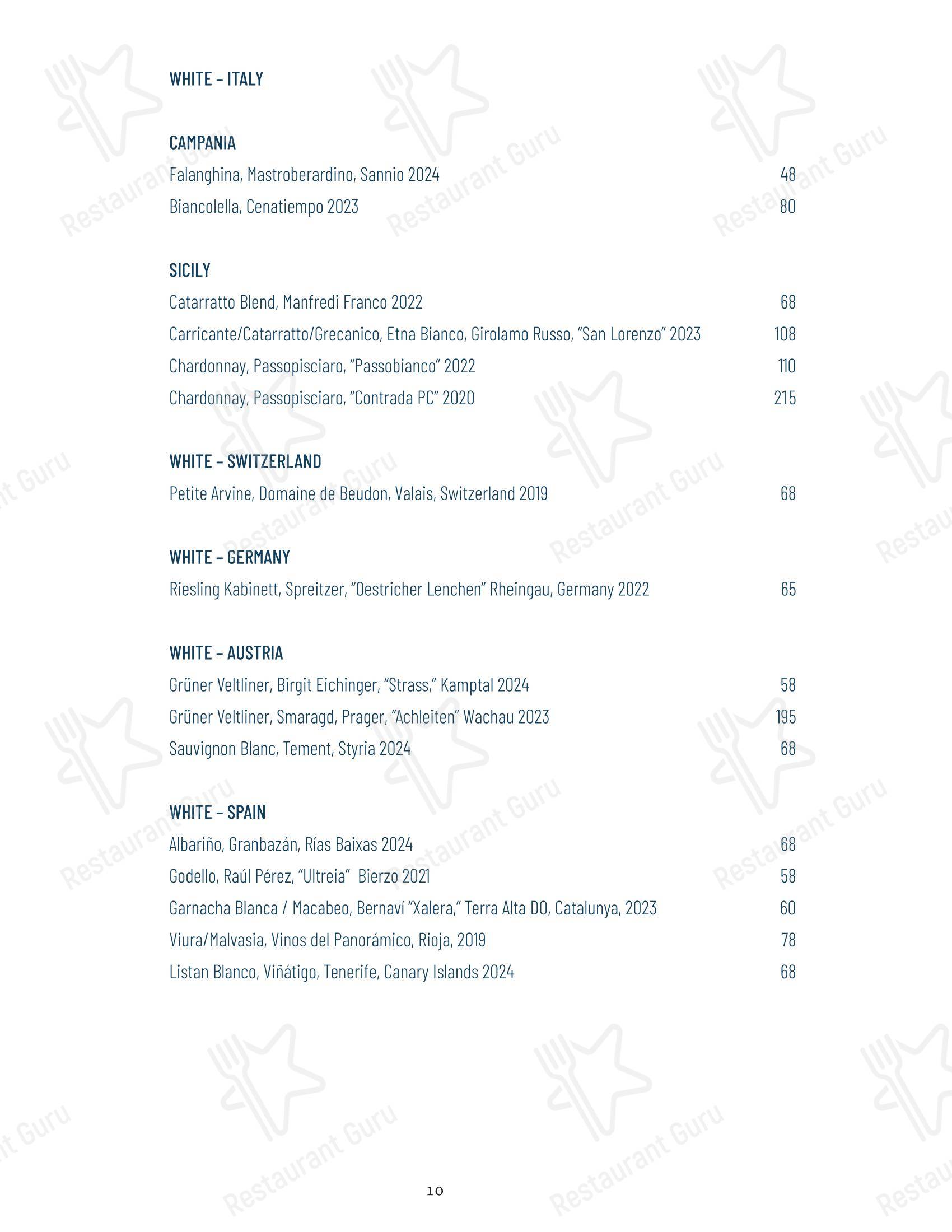 Fish Shop Restaurant в Вашингтоне - 菜单