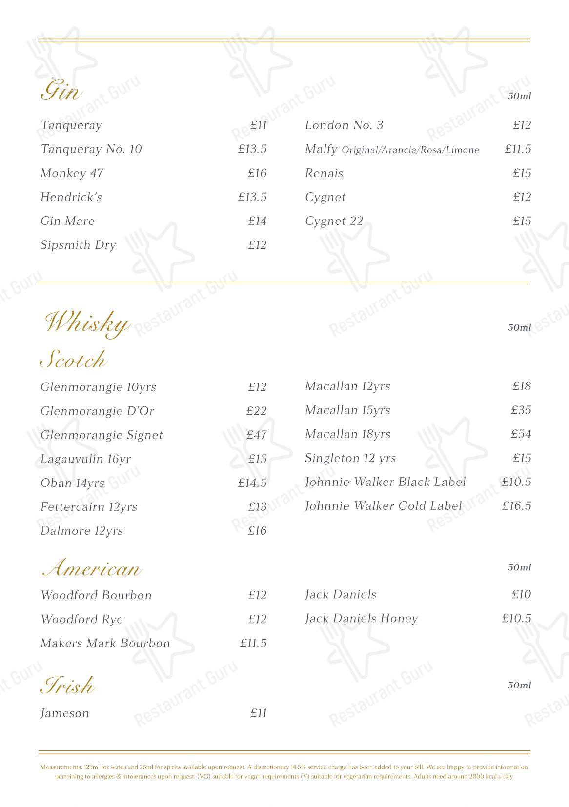 Меню паба и бара Fiume - Catering Menu