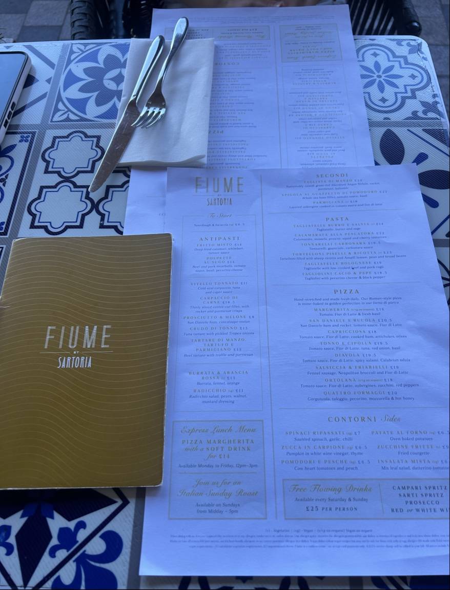 Fiume меню