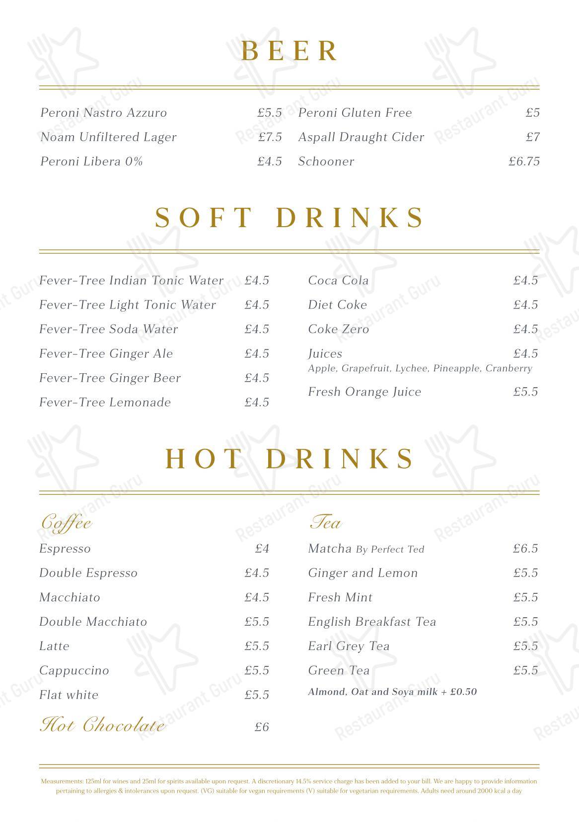 Catering Menu паба и бара Fiume