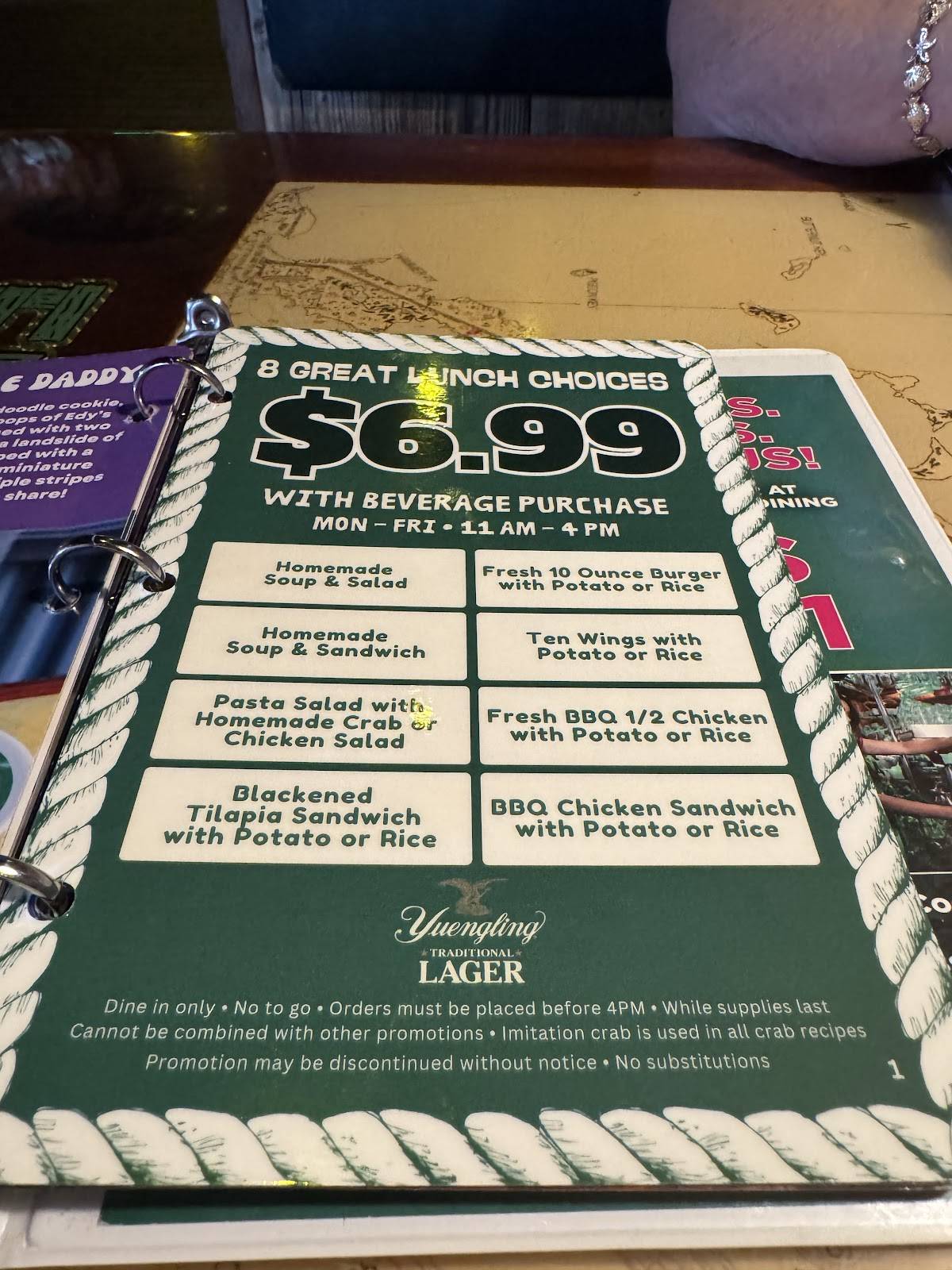 Flanigan's Seafood Bar and Grill меню