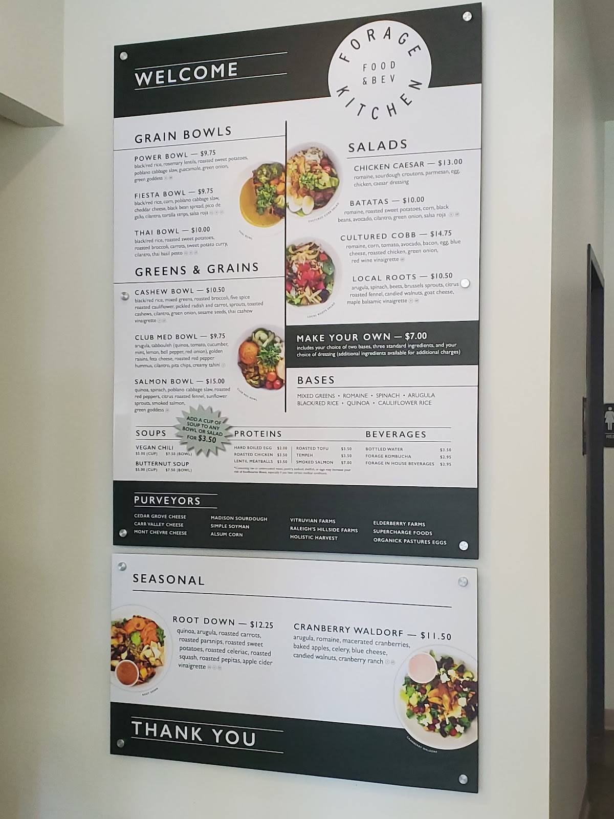 Forage Kitchen меню