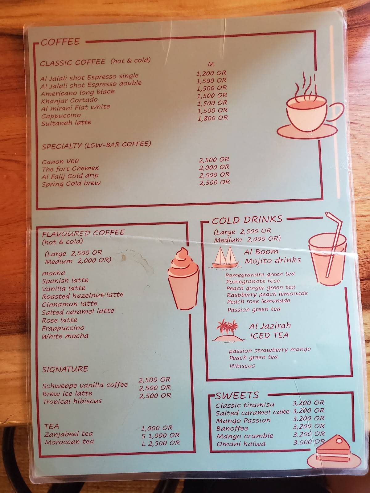 Fort Café меню
