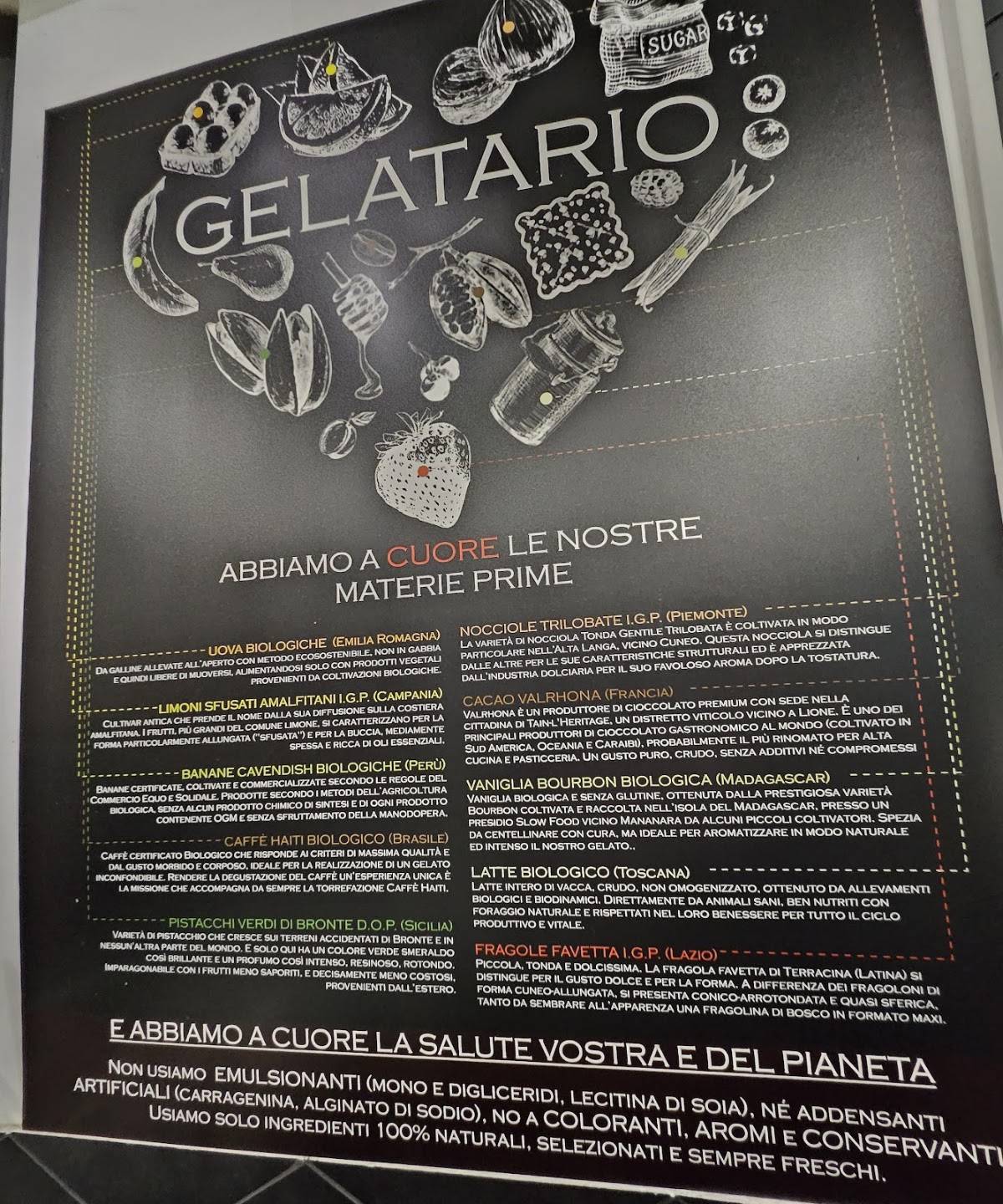 Gelatario меню
