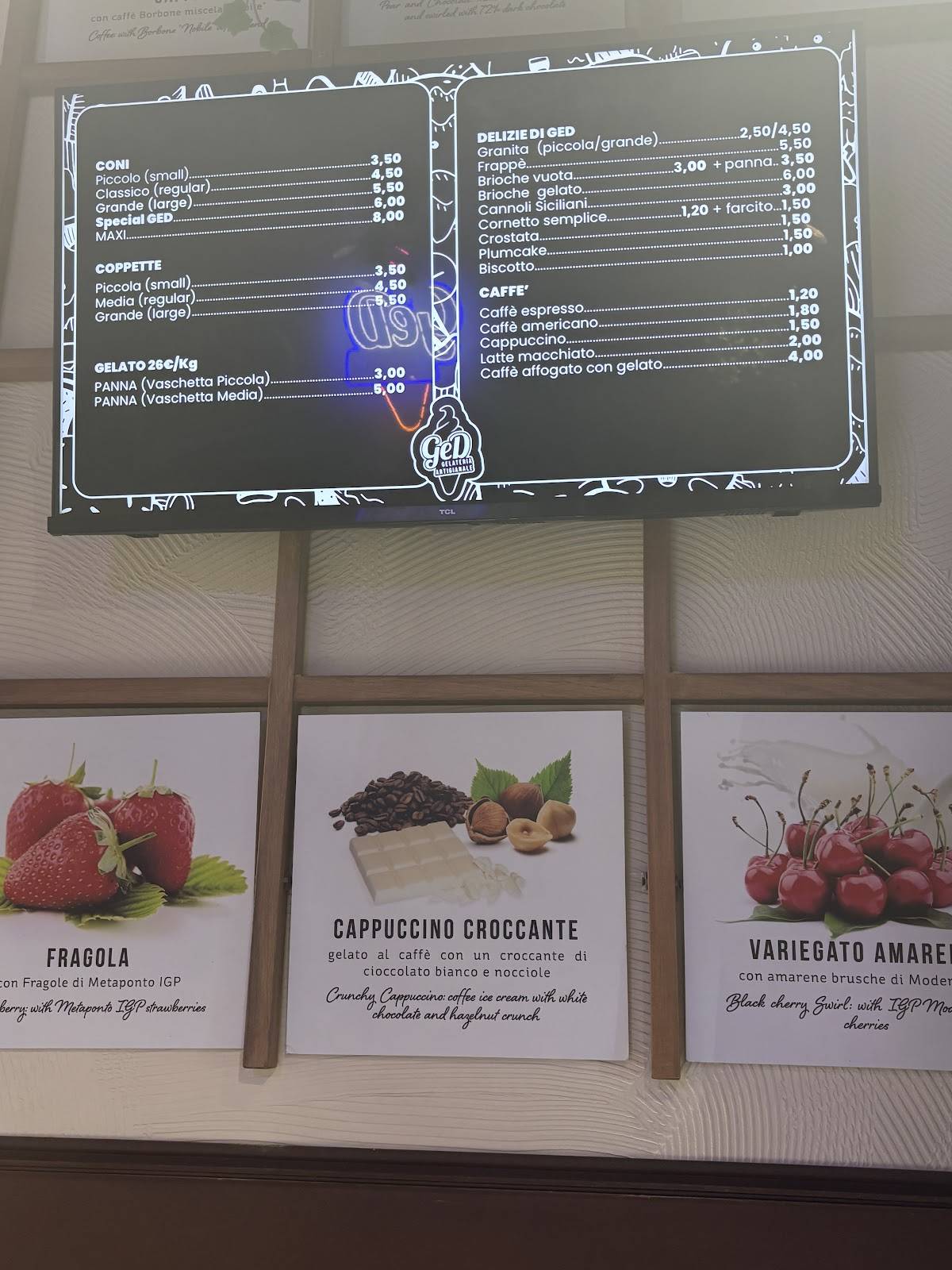 Gelateria GED меню