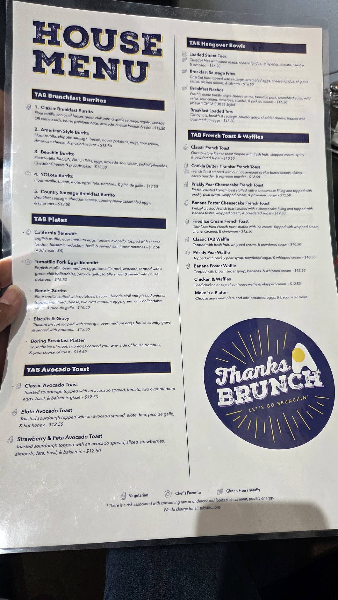 Thanks A Brunch - Gilbert меню