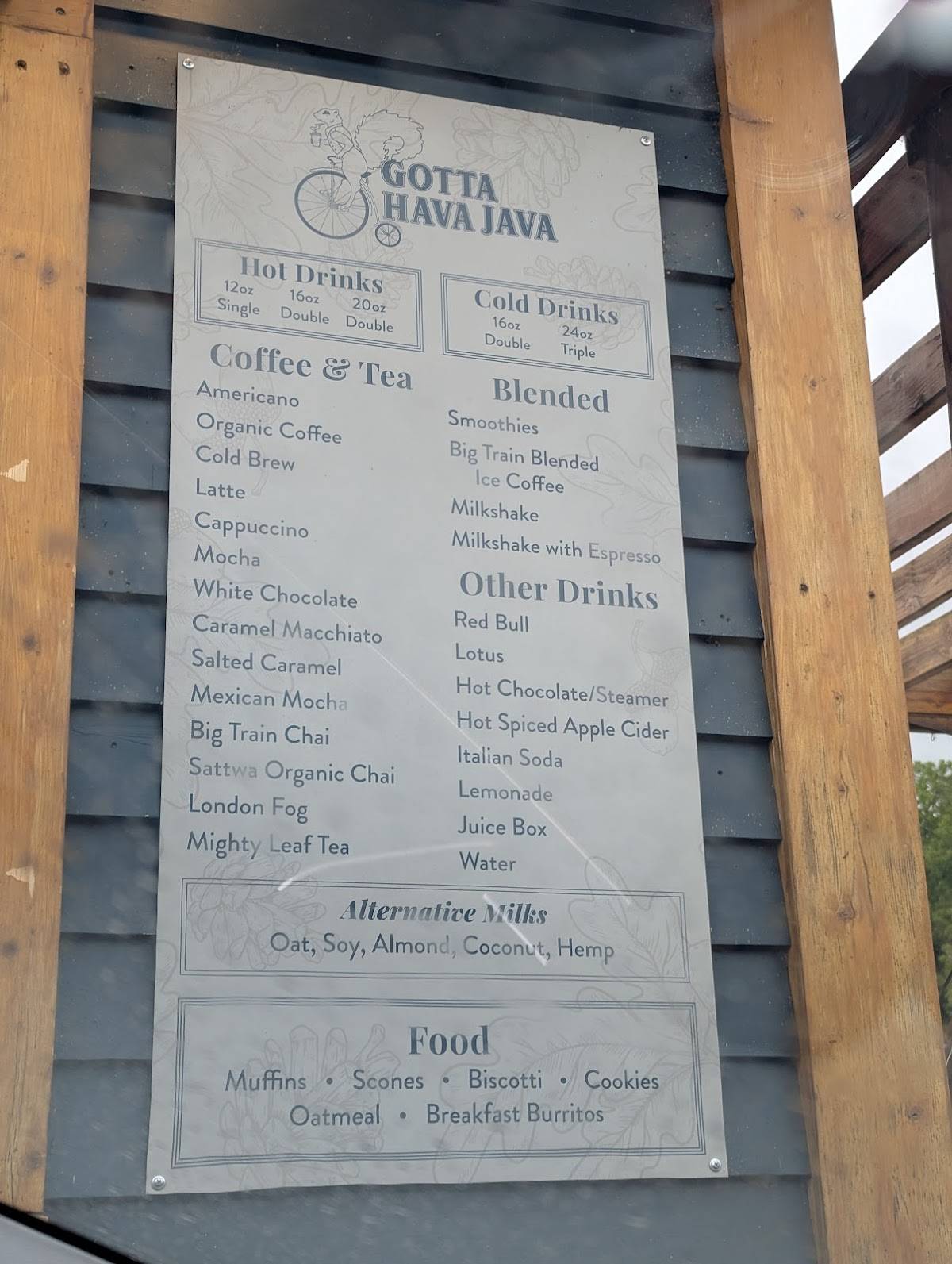 Gotta Hava Java меню