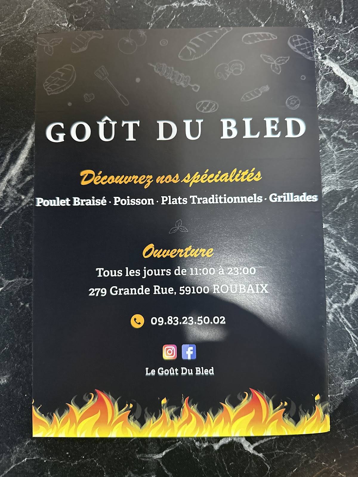Goût du Bled меню