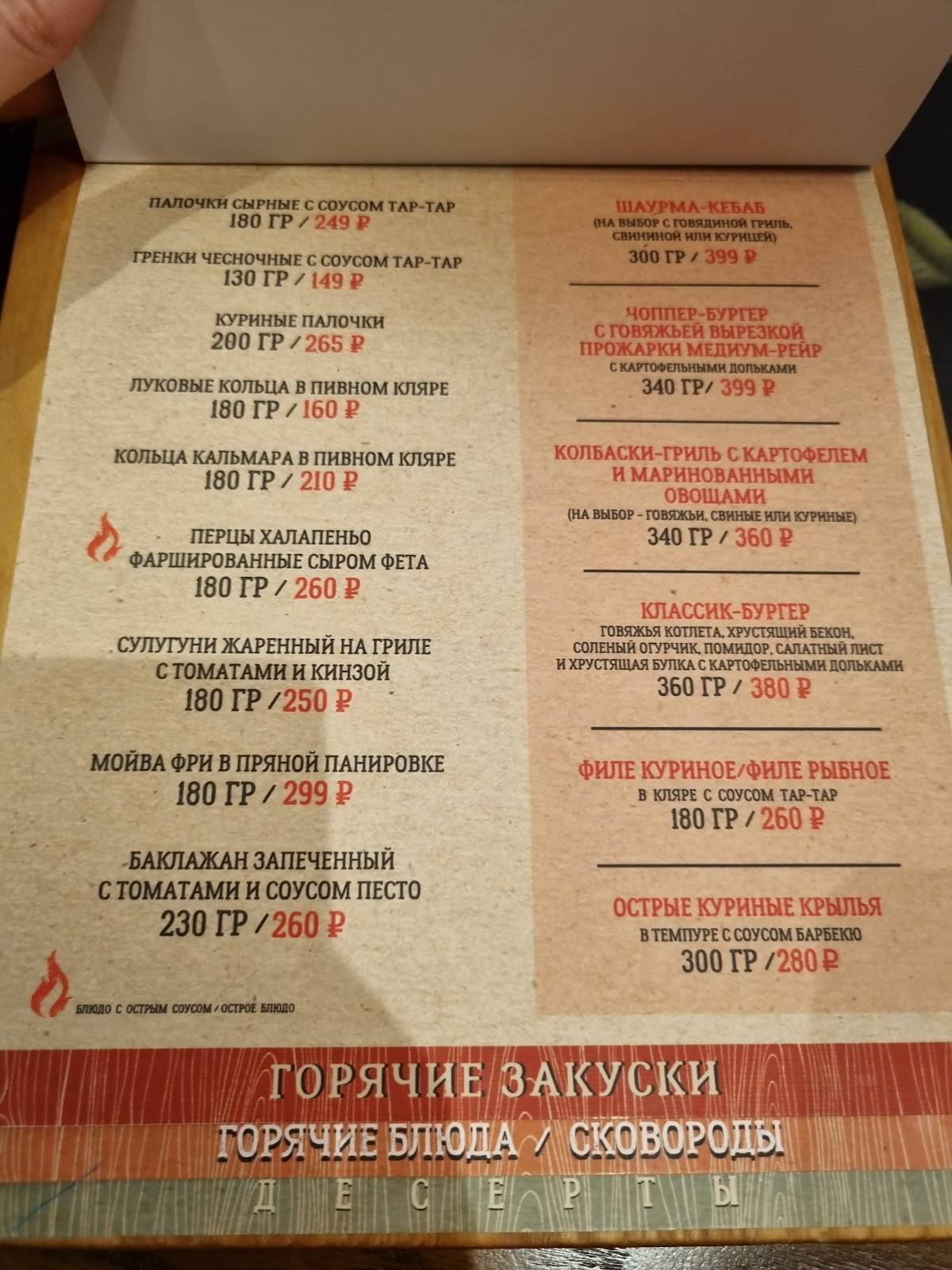 Гренка бар меню