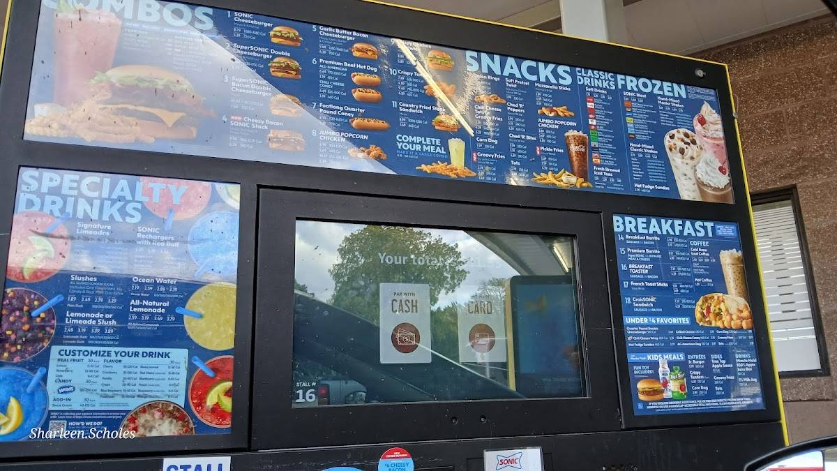 Sonic Drive-In меню