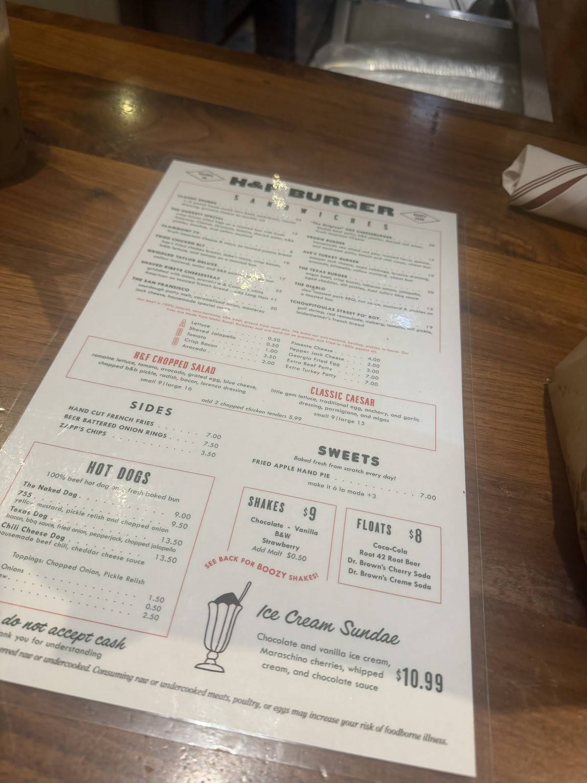 H&F Burger меню