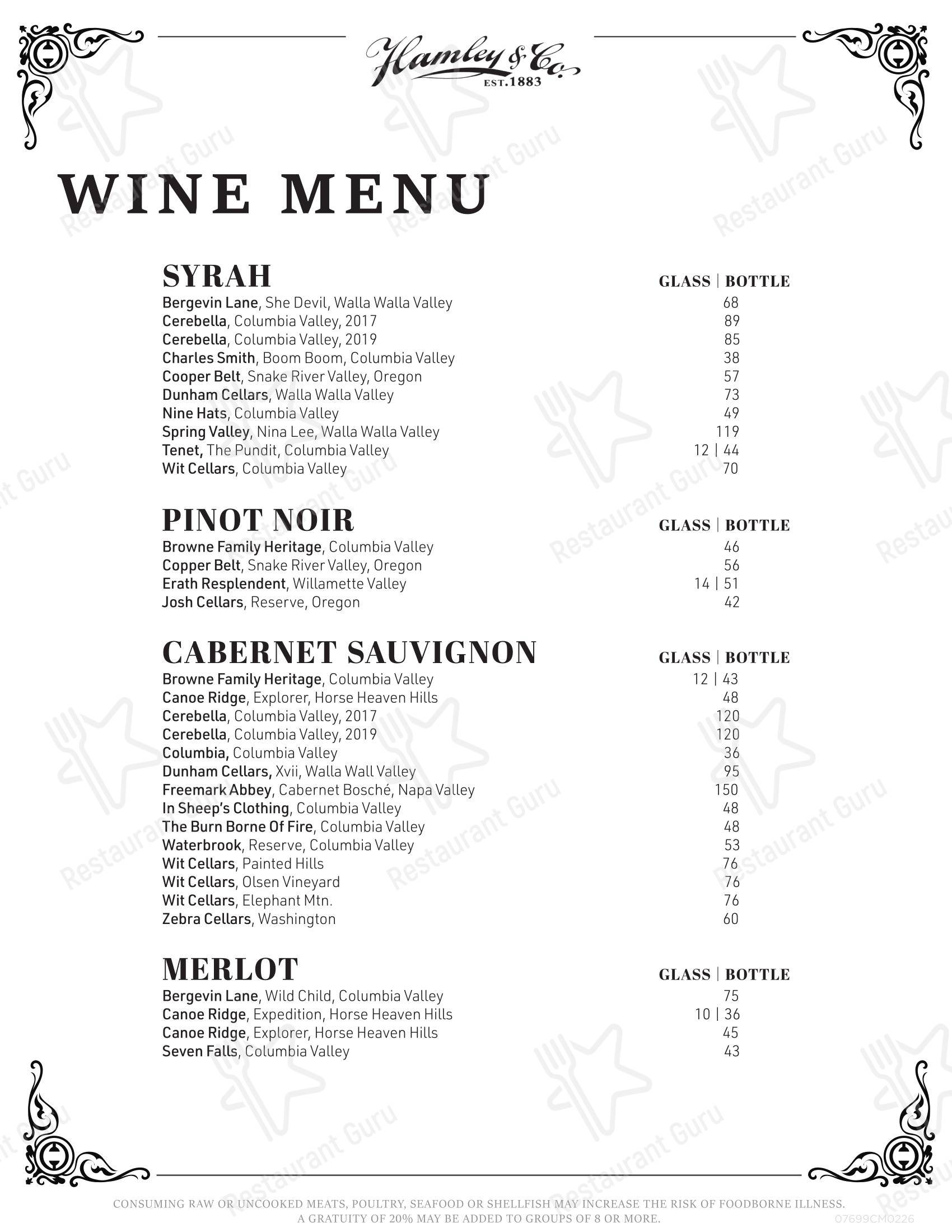 Boronia Catering Menu Pack стейк хауса Hamley Cafe