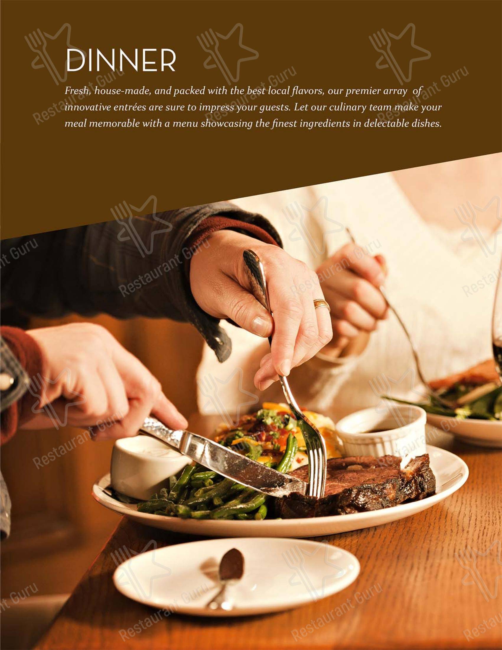 Меню стейк хауса Hamley Cafe - Group Booking Menu