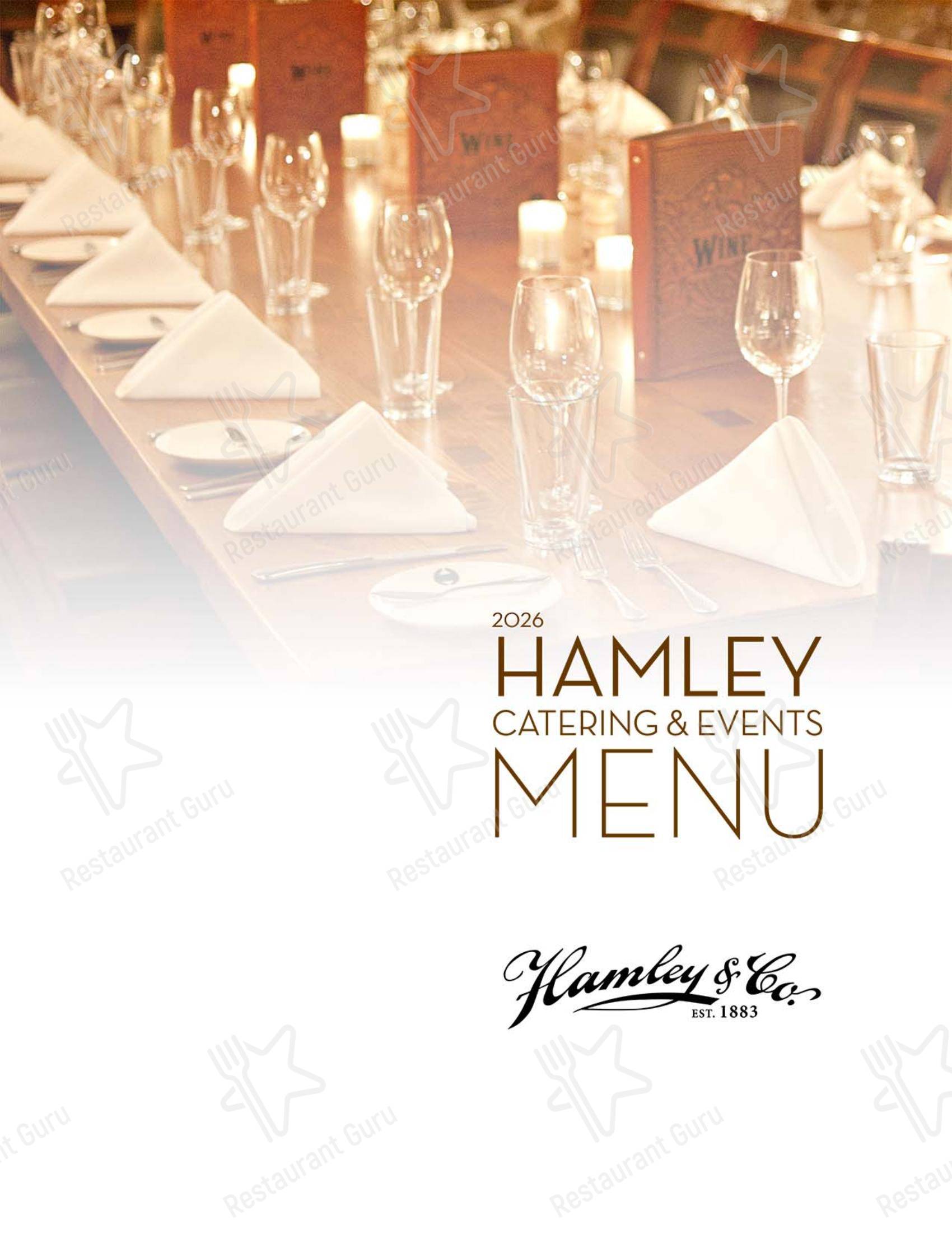 Group Booking Menu стейк хауса Hamley Cafe в Пендлтоне