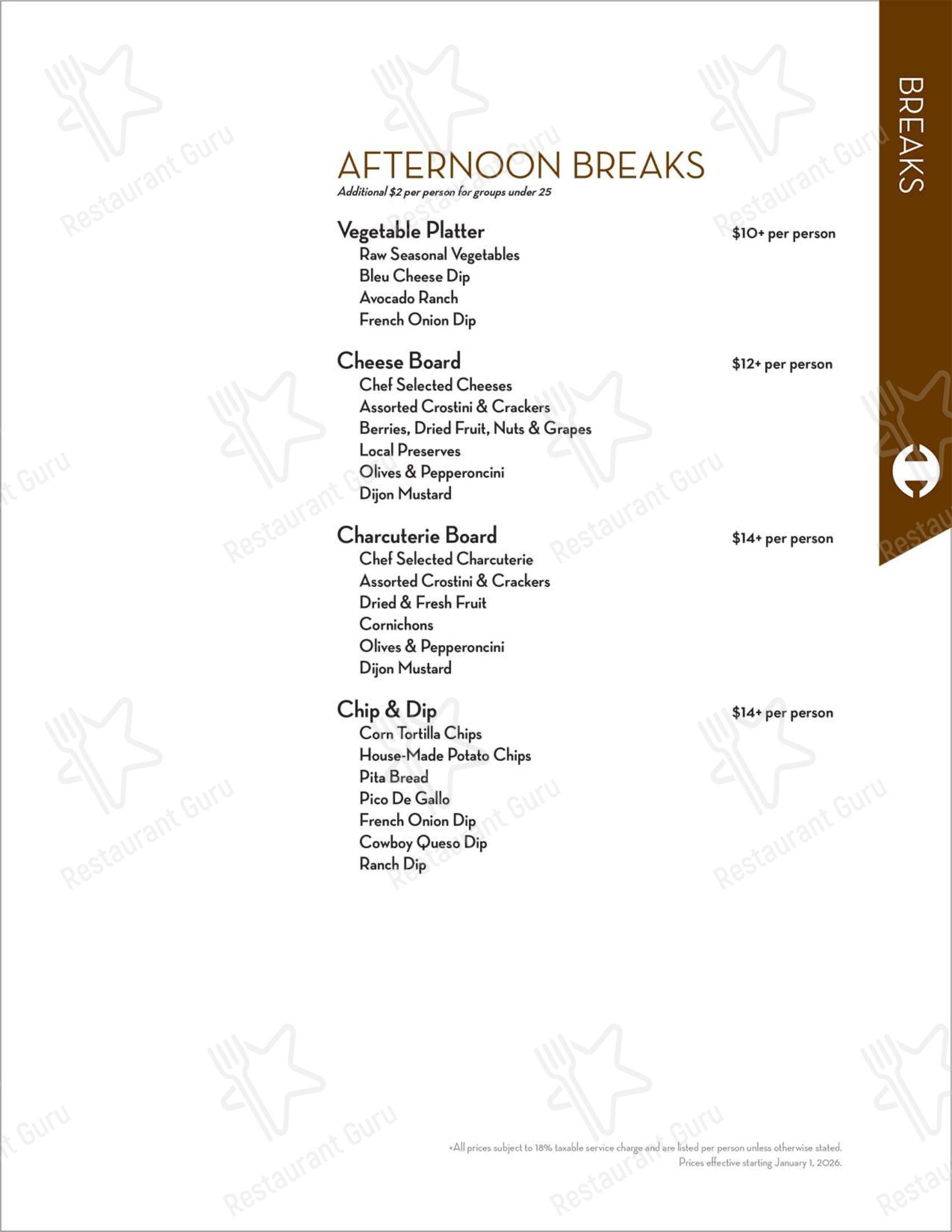 Group Booking Menu стейк хауса Hamley Cafe в Пендлтоне