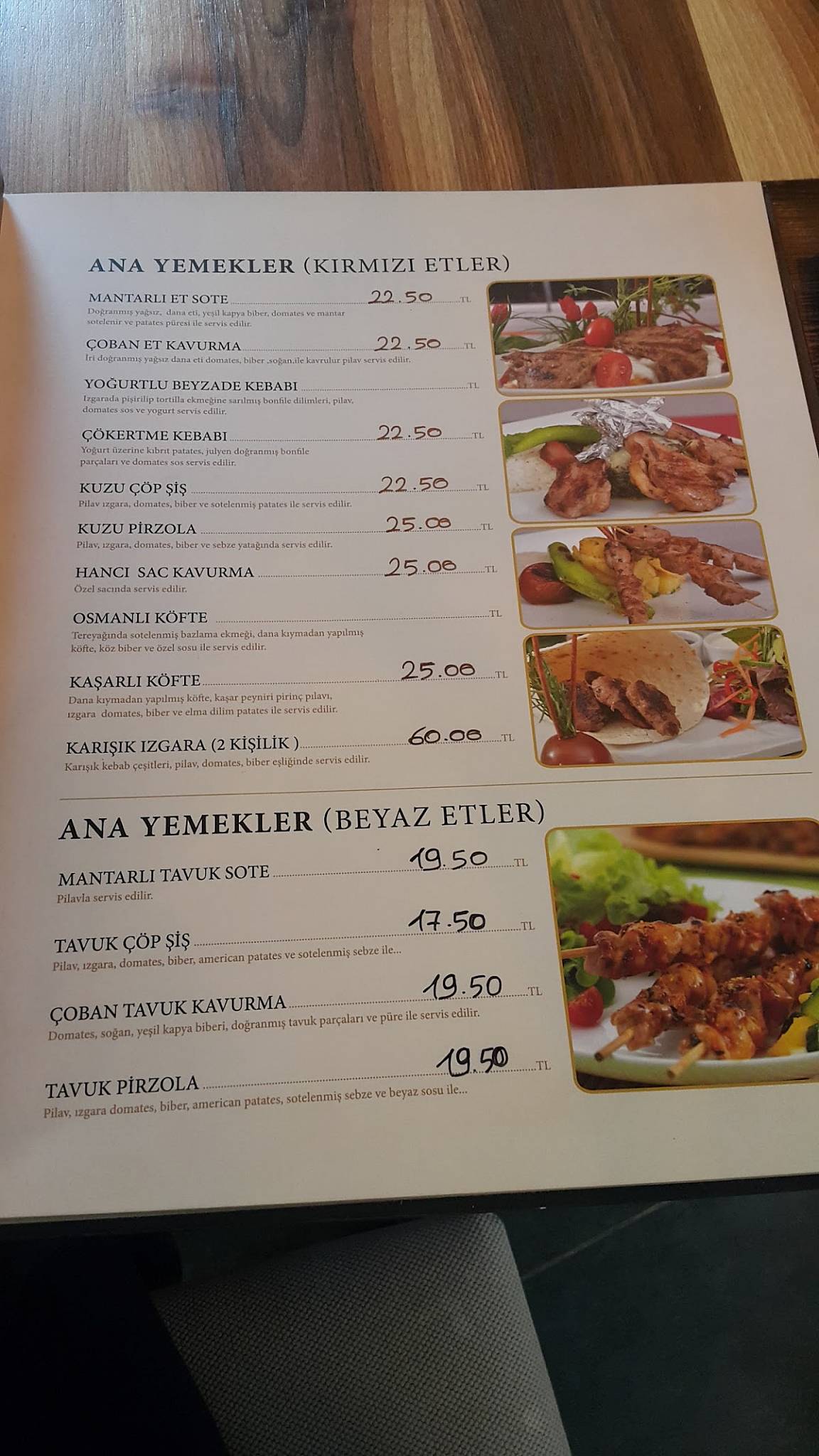 Hancı меню