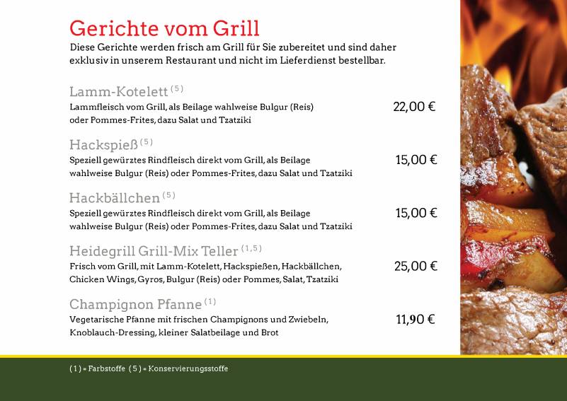 Heide Grill Bispingen меню