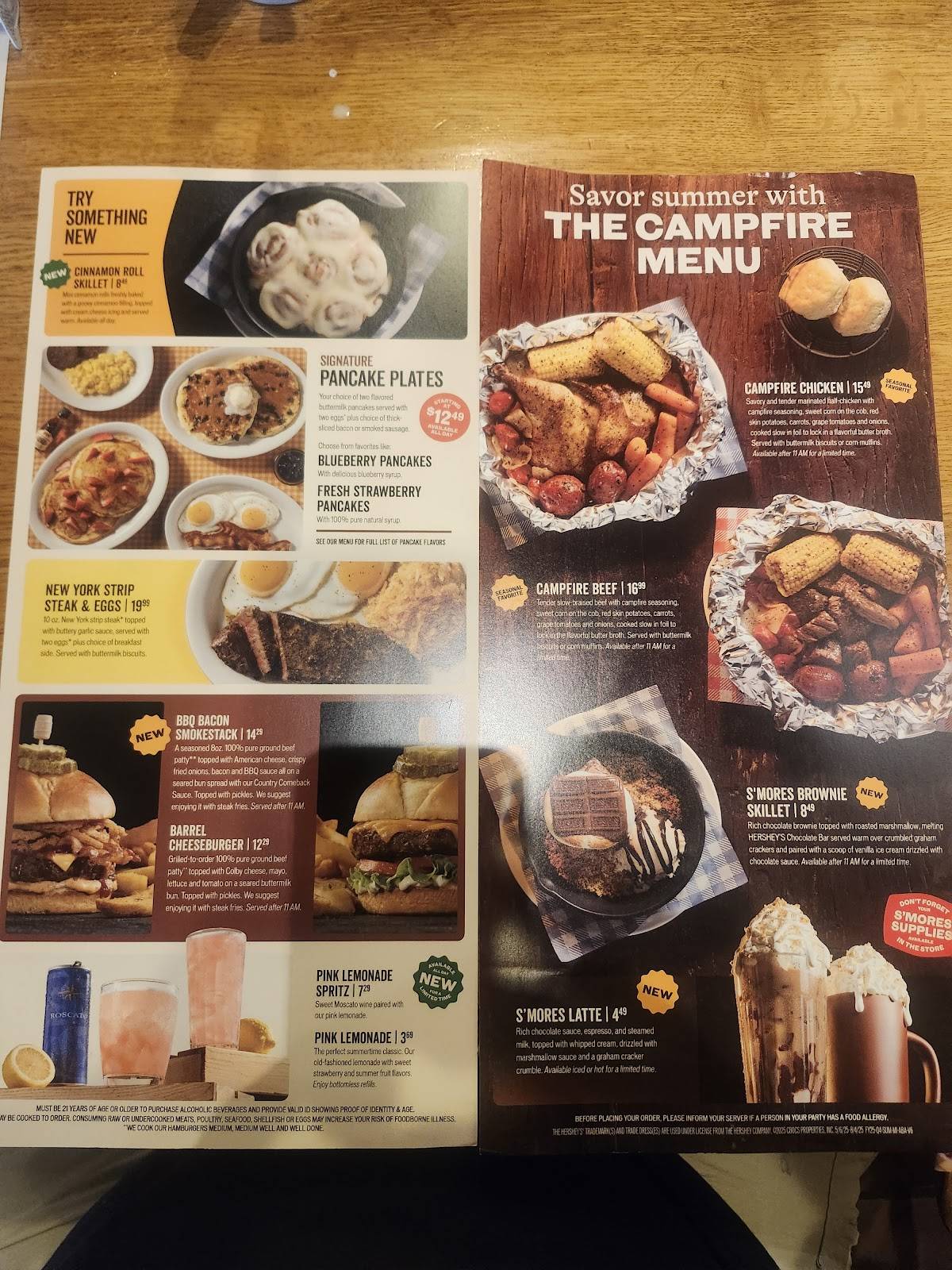 Cracker Barrel Old Country Store меню