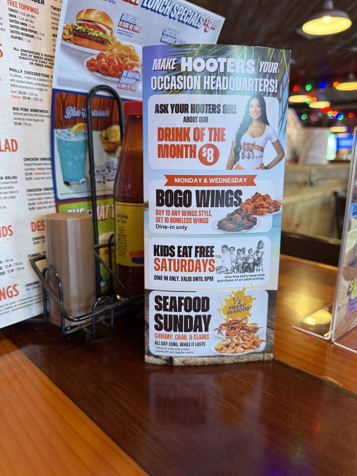 Hooters меню