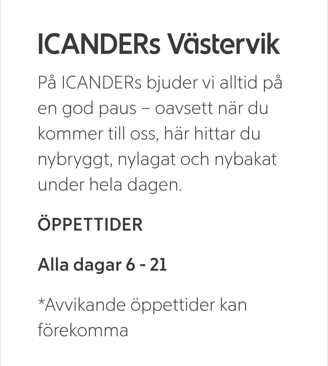 ICANDERS меню