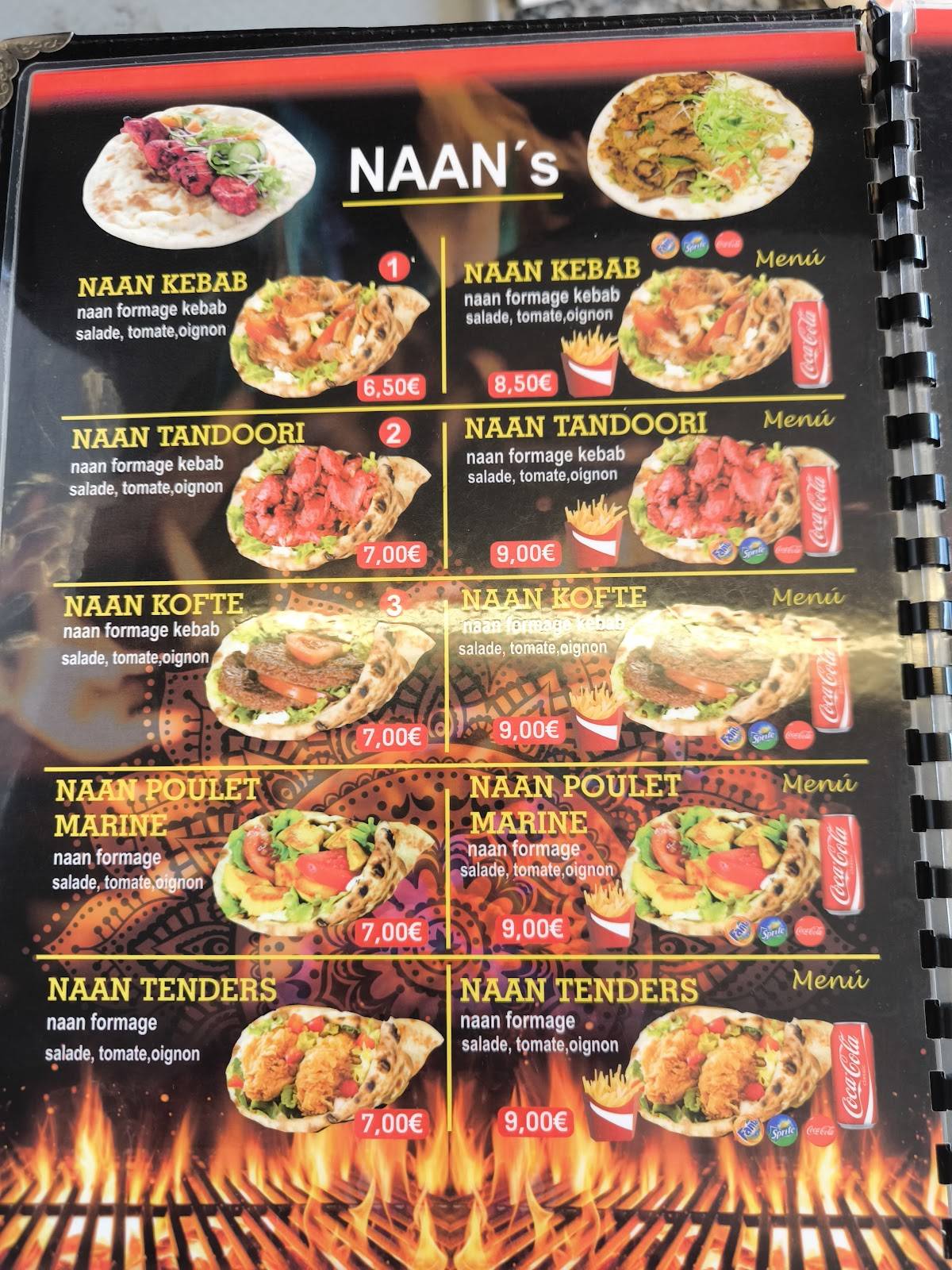 Indian naan меню