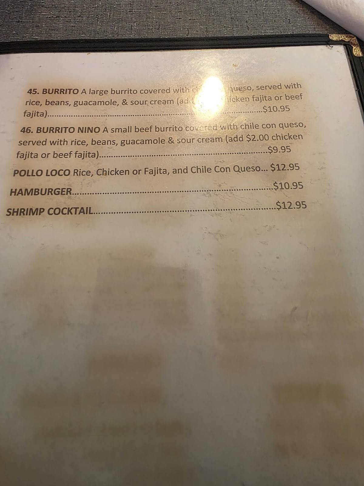 Jaimes Rancho меню