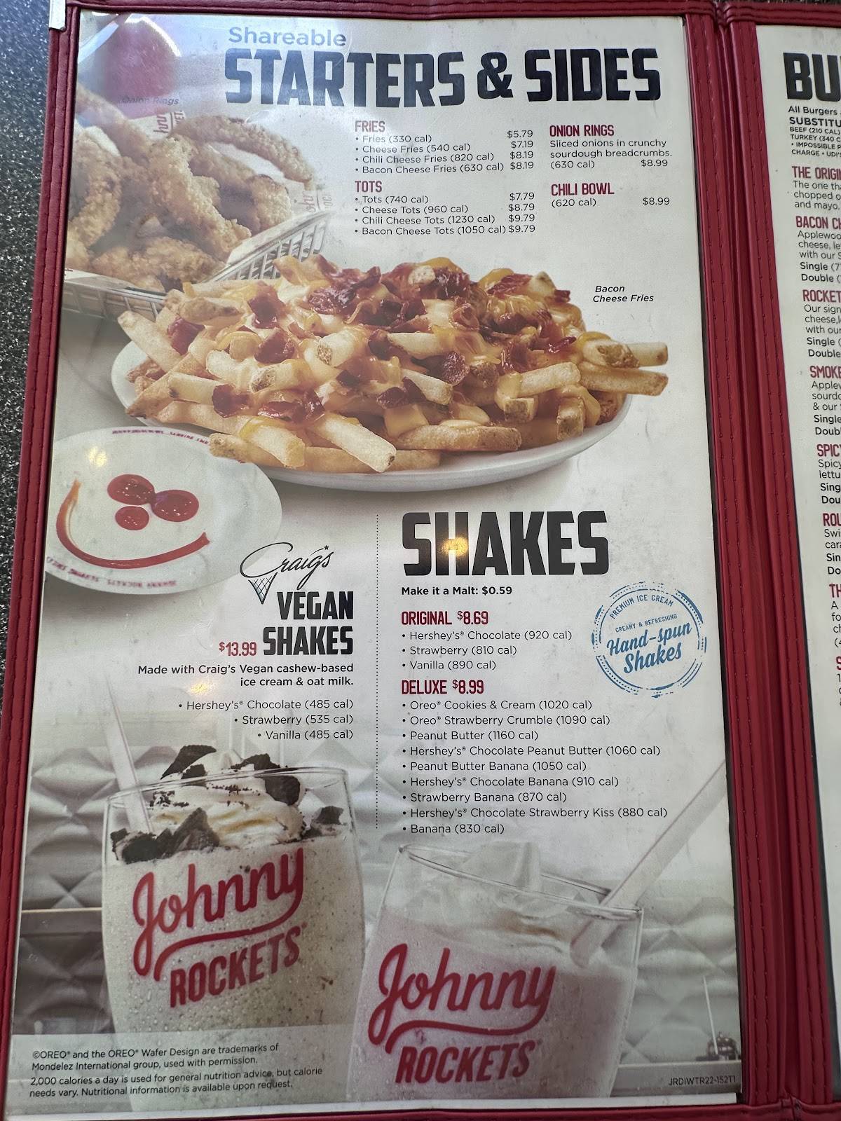 Johnny Rockets меню