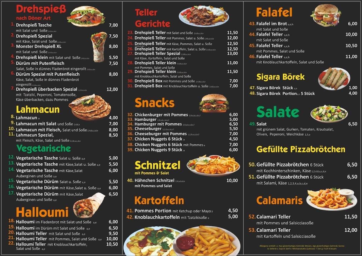 Kebaphaus Rimpar меню