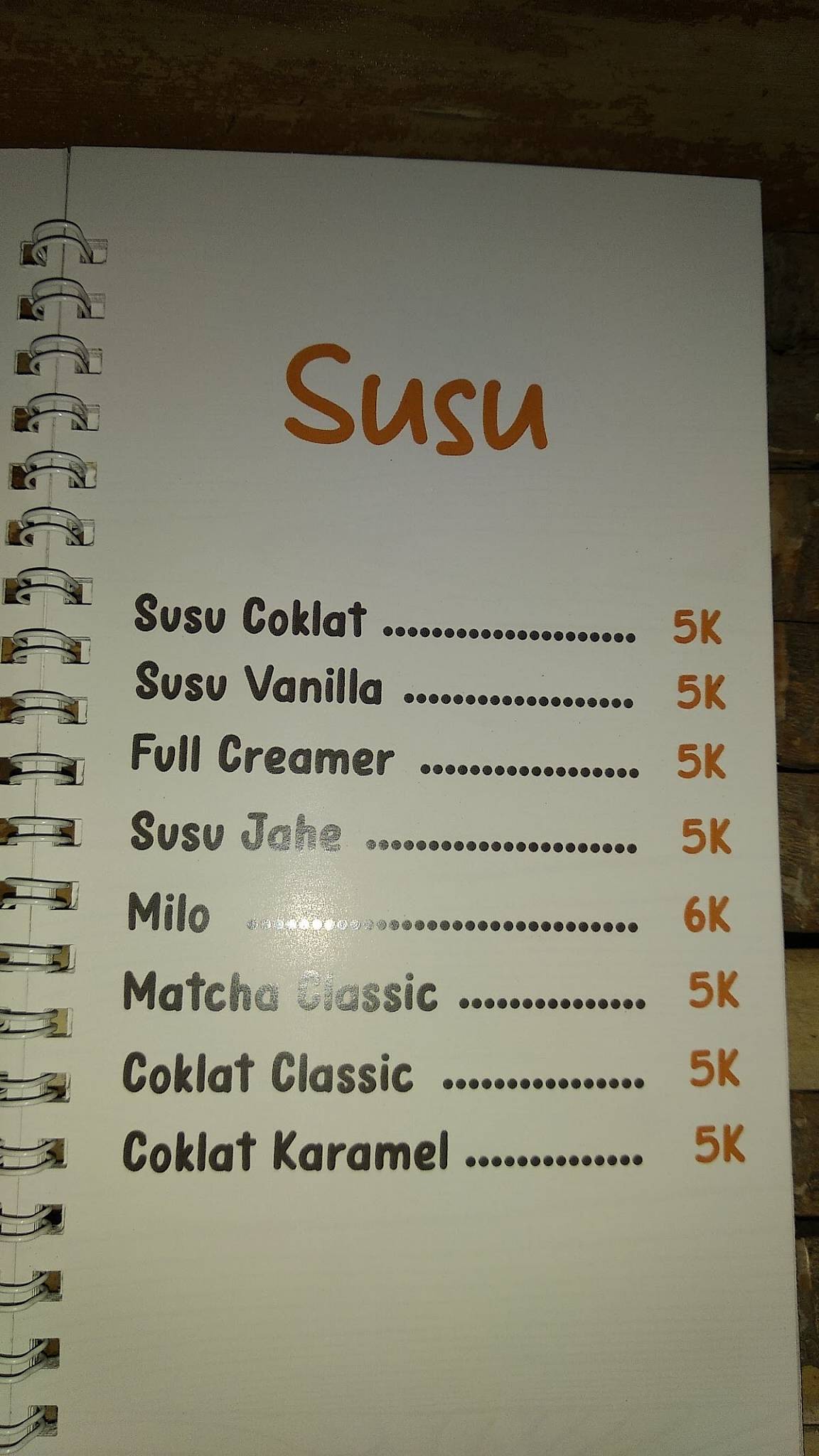 Kedai Tiga Satu меню