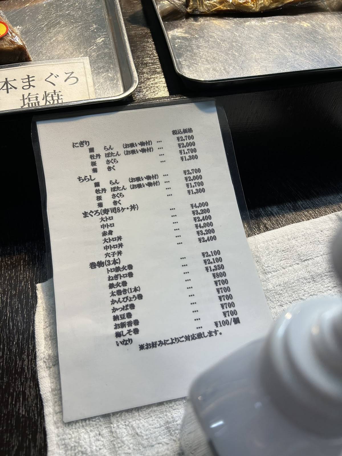Kin Sushi меню