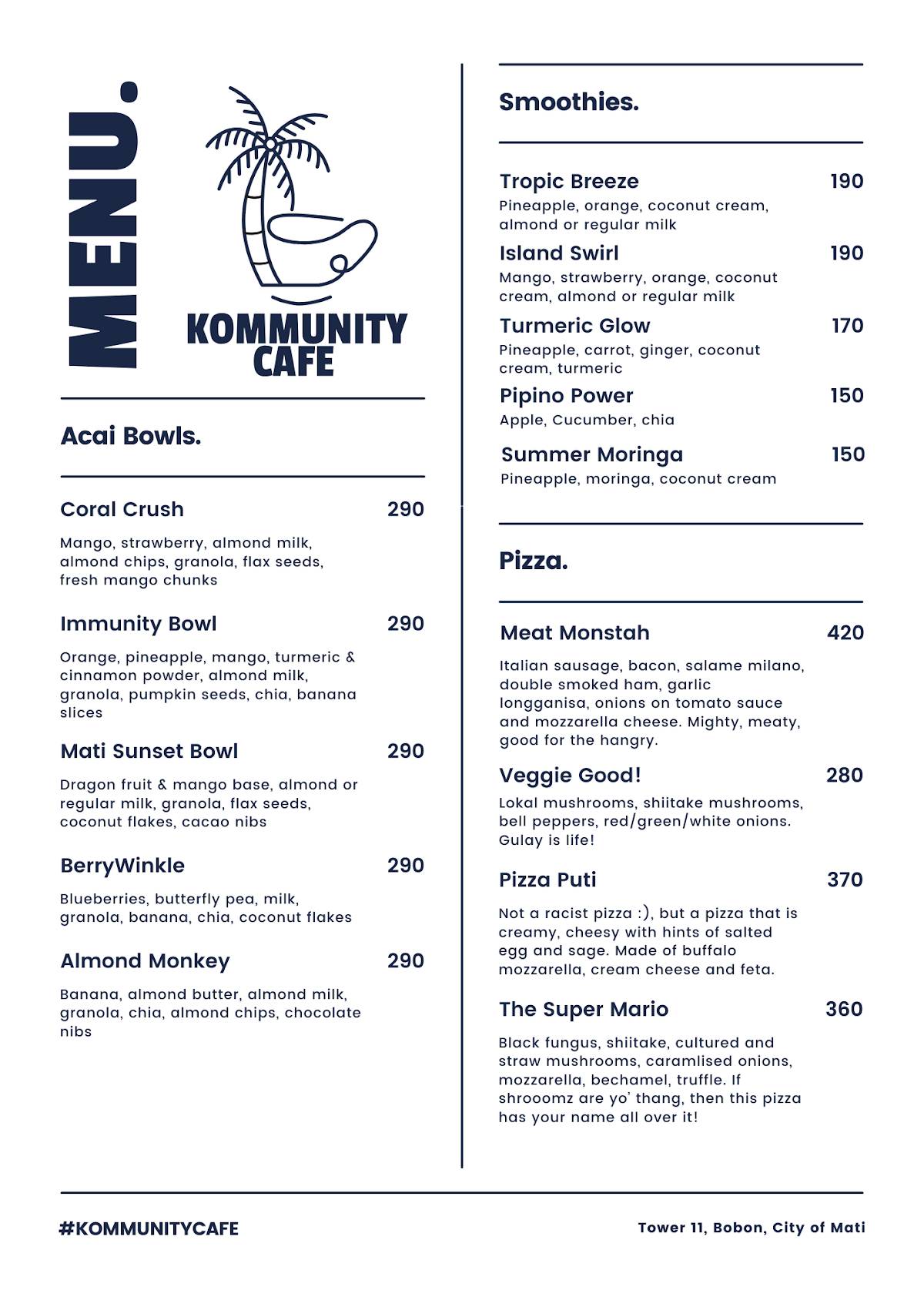 Kommunity Cafe меню
