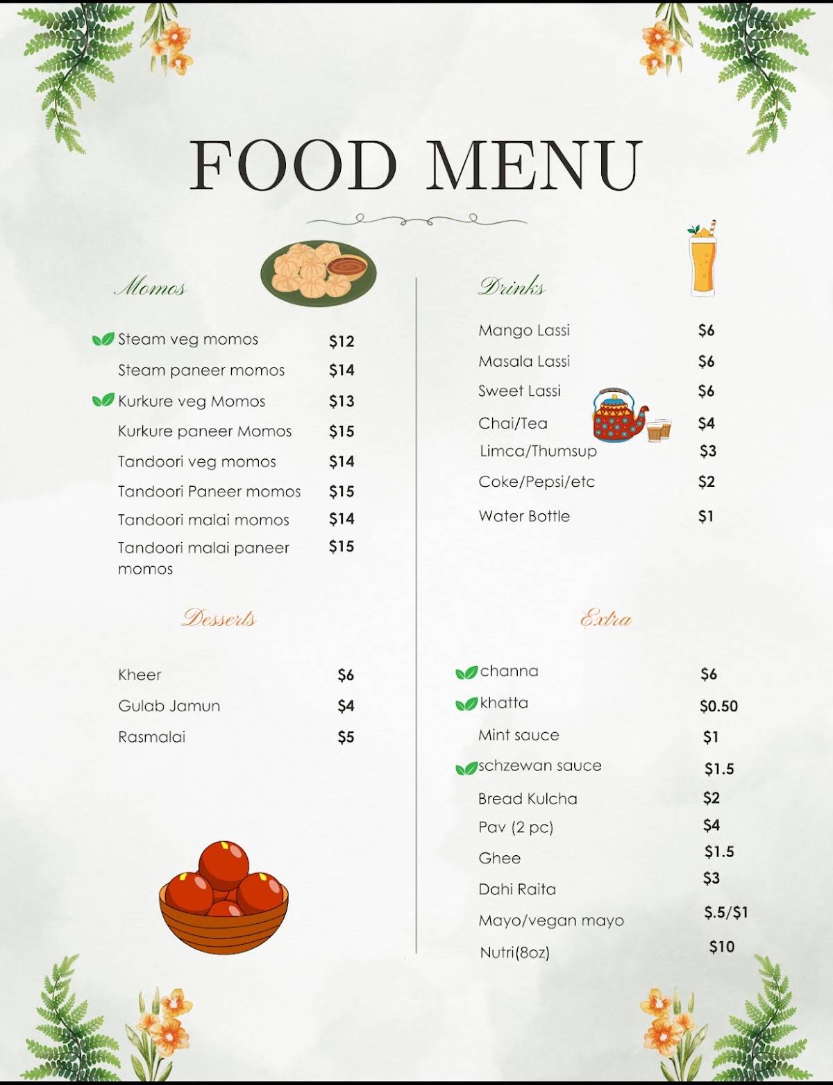 Kulcha Hub меню