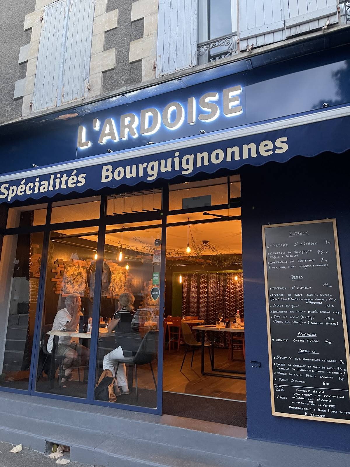 L'Ardoise меню