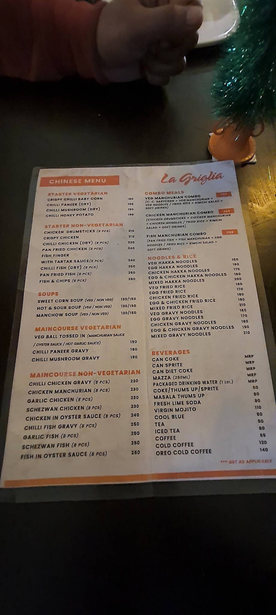 La Griglia меню