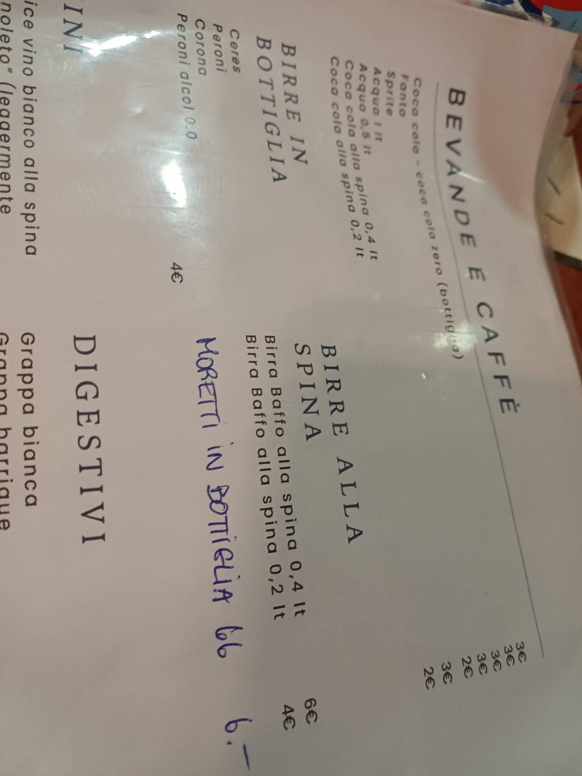 La Rinascita меню