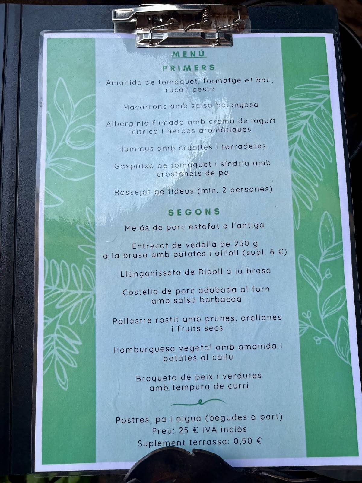 La Taverneta меню