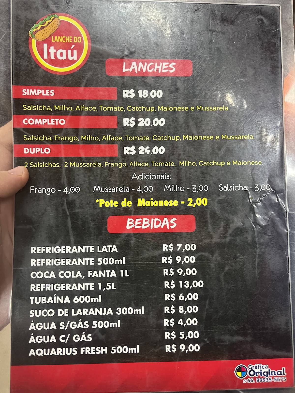 Lanche do Itaú меню