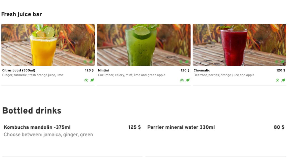 Laylo Tulum Vegan Lounge меню