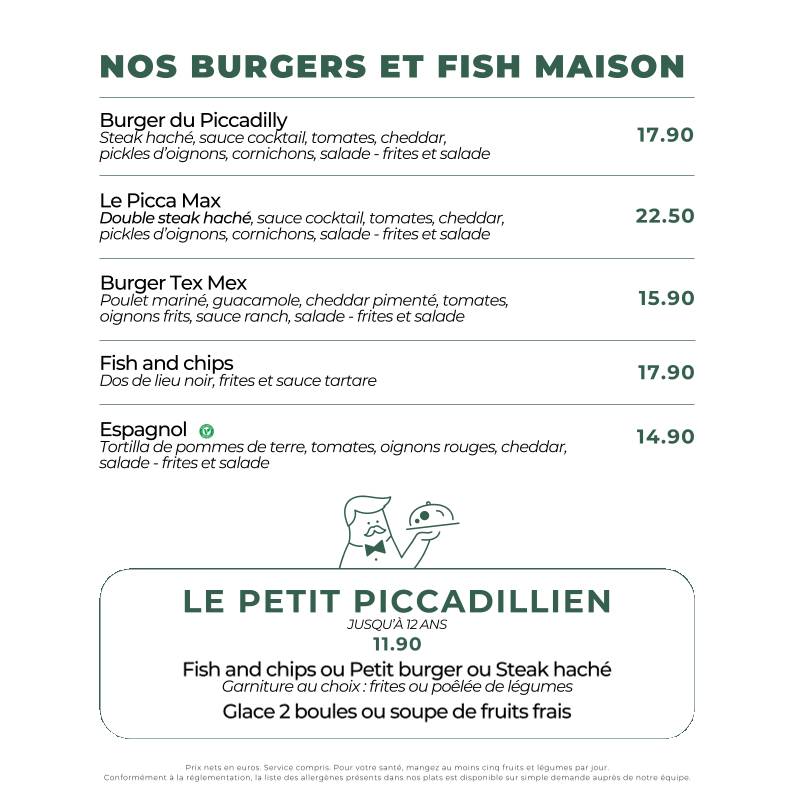 Le Piccadilly Rennes меню